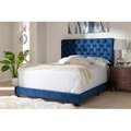 Baxton Studio Baxton Studio Candace-Navy-King Candace Luxe & Glamour Navy Velvet Upholstered Bed - King Size Candace-Navy-King
